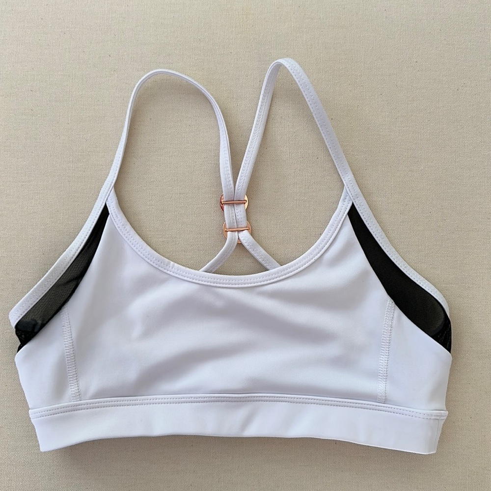 Jo*Jax Solo top, white, black, rose gold hardware, XSA